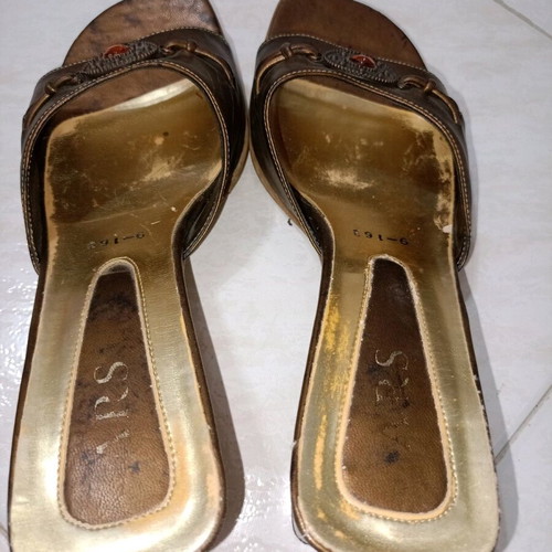 Vintage Italian used mules size 38 brown-copper