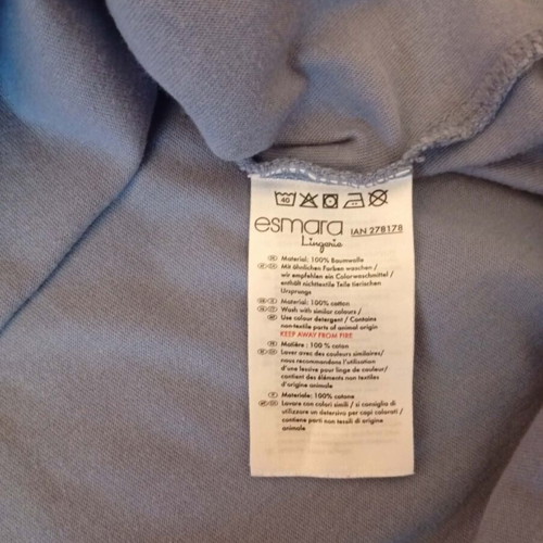 Esmara lingerie women's pajama top, blue, size L