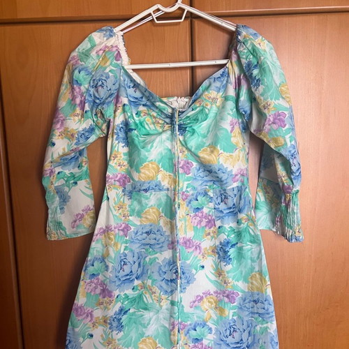 Zara mini floral dress new with puff sleeves