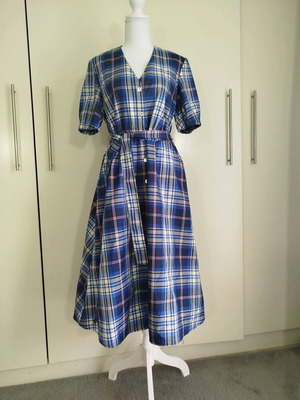 Zara καρο φόρεμα σαν καινούργιο, medium, μπλε