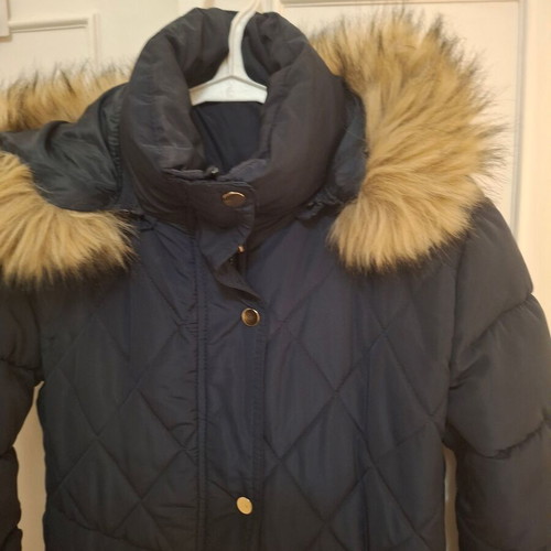 Medium blue jacket used with belt at waist