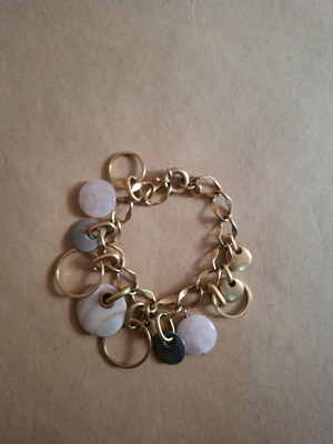 Dyrberg/Kern vintage bracelet pink brass chain like new