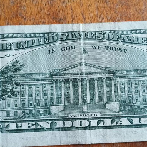 10 US dollar bill used 1999