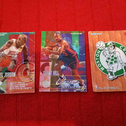 NBA Fleer 1995-96 collectible cards used, set of 3