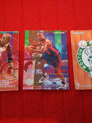 NBA Fleer 1995-96 collectible cards used, set of 3