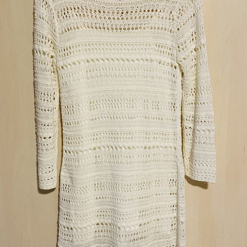 H&M Crochet Dress white, like new, midi, cotton
