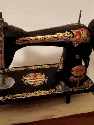 Shmens vintage sewing machine head used, decorative motifs