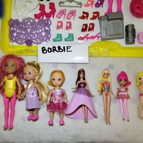 Barbie Mattel large set with furniture, 8 dolls, 9 animals, accessories