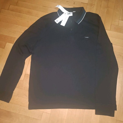 Calvin Klein long sleeve polo XL new black