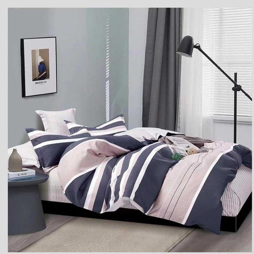 Cotton Duvet Cover Set 160x240cm Single with Pillowcase, striped