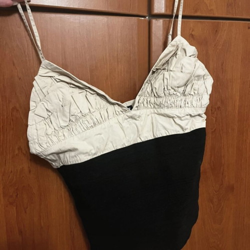 Zara top new, black and beige, size S