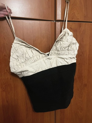 Zara top new, black and beige, size S