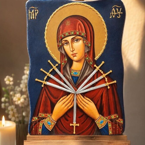3D Printed Set of 7 Swords for Panagia Epta Spathi Icon new