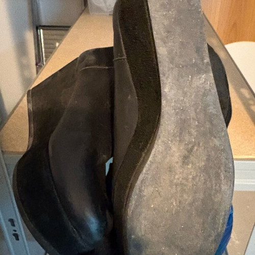 Spanish leather and suede boots like new, size 37.5-38, black