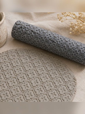 Texture Roller with Floral Pattern for Polymer Clay New