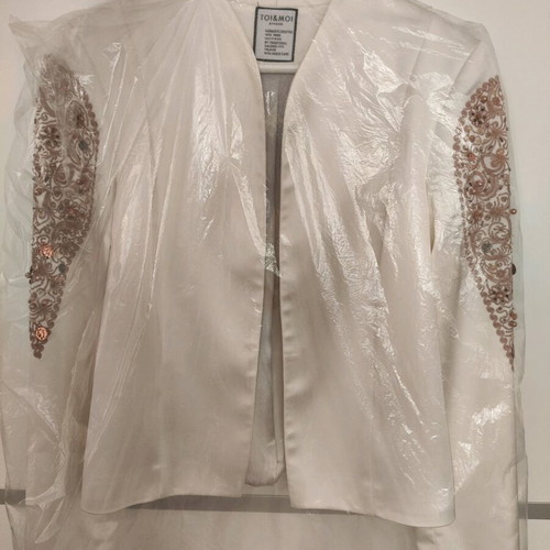 Toi Moi λευκό σακάκι με rose gold κέντημα, καινούργιο, μέγεθος S