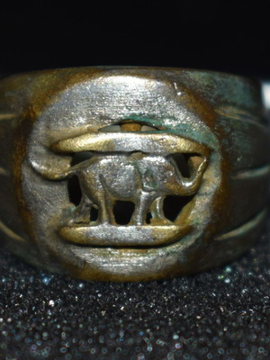 DAK ring silver-plated used, Afrika Korps WW2