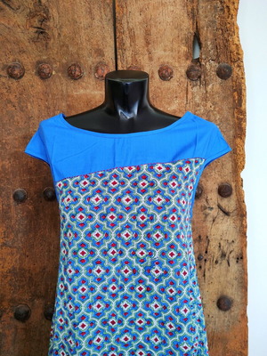 Boho dress like new, cotton with ethnic print, size small - medium