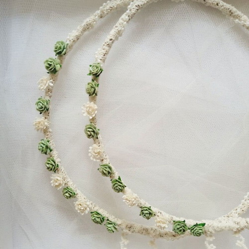 Handmade wedding crowns new with jute, pearl and lace decoration