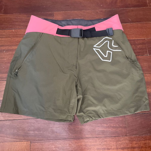 Rock Experience shorts women's small new, olive green with pink details
