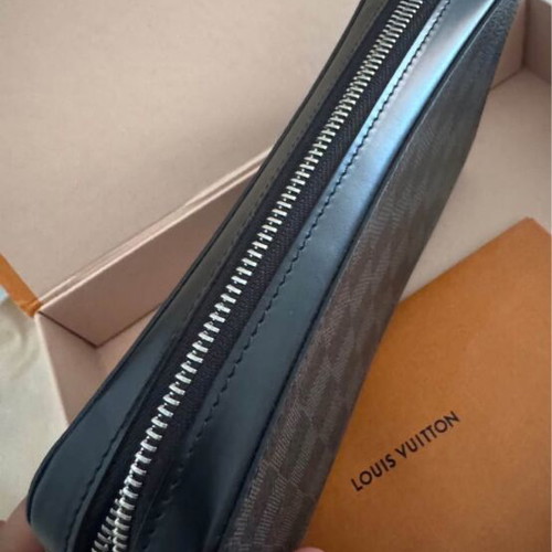 Louis Vuitton Zippy XL canvas leather wallet clutch, black