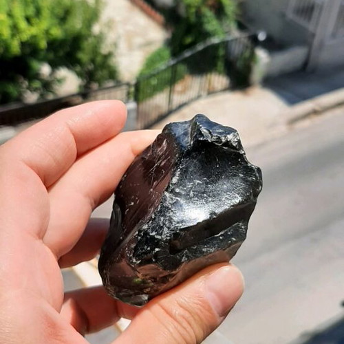 Obsidian natural volcanic rock from Armenia, new
