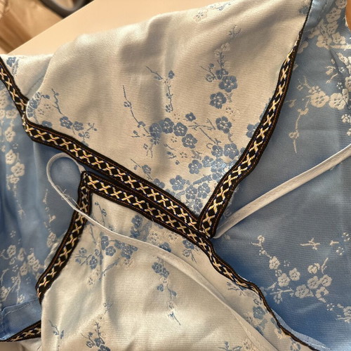 Chinese Silk Satin Top like new, blue color