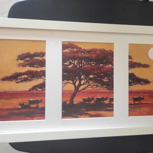 Wall decoration frame set with African savanna theme, Jonathan Sanders
