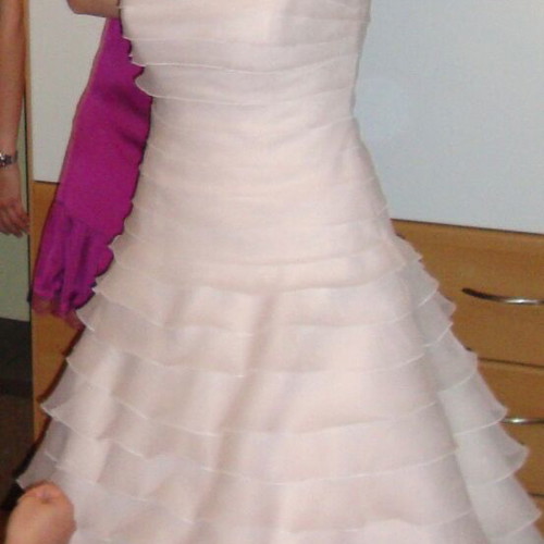 Pronovias Biarritz wedding dress, soft ice pink