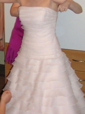 Pronovias Biarritz wedding dress, soft ice pink