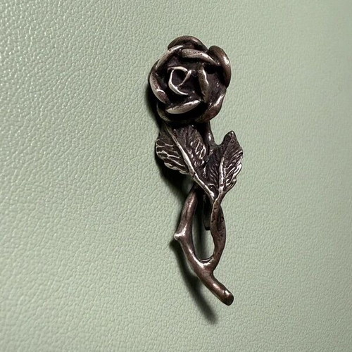 Vintage handmade silver 800 brooch like new, rose design