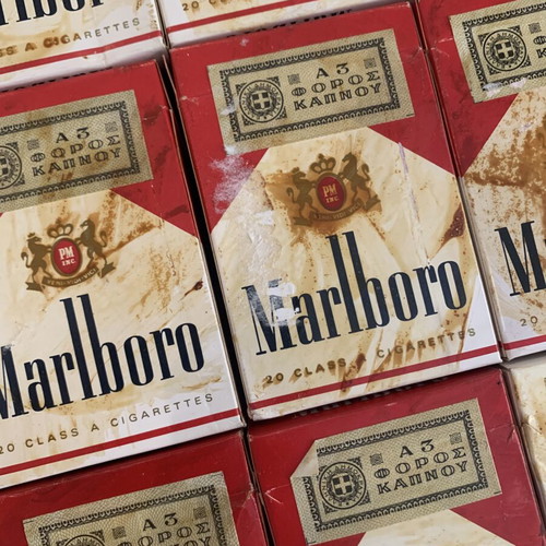 Cigarette boxes used, pack of 24, authentic from 1982