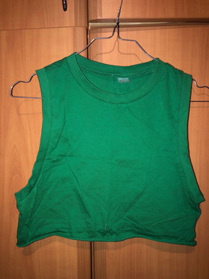Women's cotton crop top H&M like new, green size M