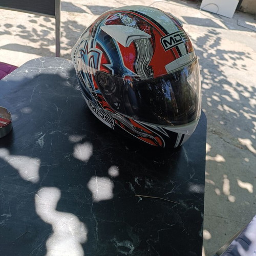 MDS motorcycle helmet used, medium size, front visor broken