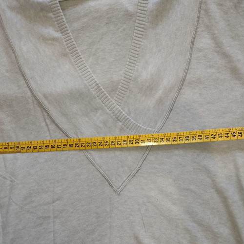 Benetton gray v neck blouse with hood used, size M