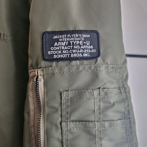 Schott bomber jacket like new, medium slim fit, green