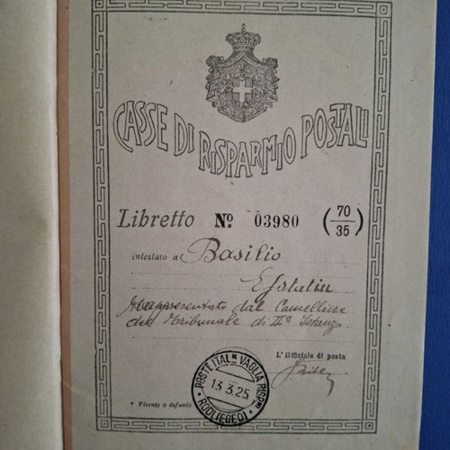 Aegean Rare Italian Postal Savings Booklet Rhodes 1920 used