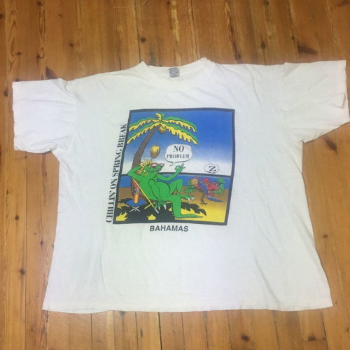 80's t-shirt used, well preserved, white, size L