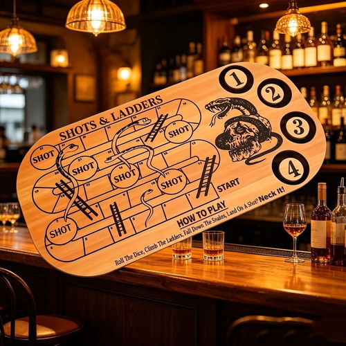 Shots & Ladders wooden drinking game