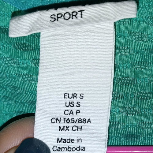 H&M sports tank top like new, turquoise, size S