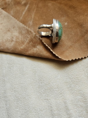 925 solid statement ring with turquoise stone