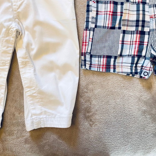 Little me overalls like new, set of 2, nautical style, cotton