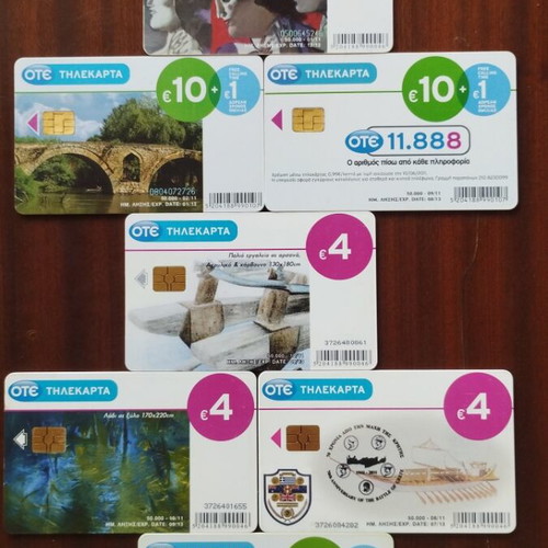Greek phone cards 2011, pack of 7