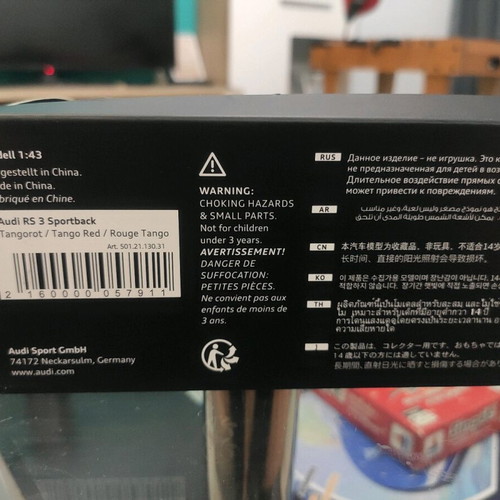 Audi RS3 Sportback 1/43 scale new