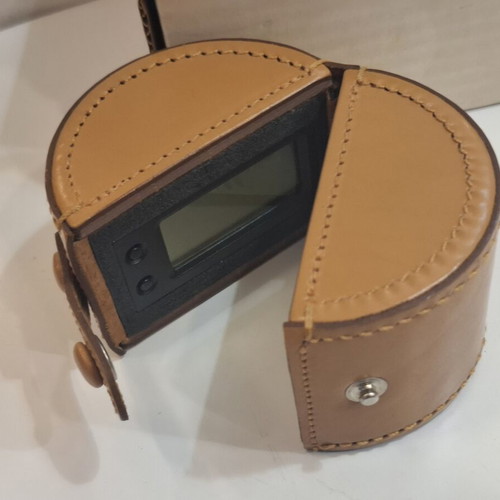 Cylindrical leather vintage travel case by Giorgio Pizzitutti new