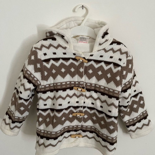 Unisex sweater 86cm knitted outside with fleece inside like new