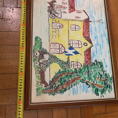 Drawn painting used Larisa railway station 1922