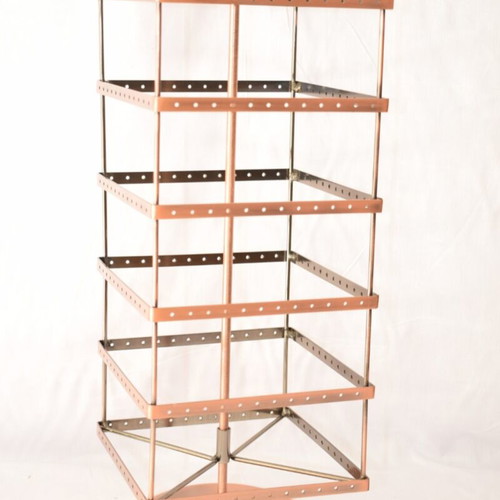 Earring stand like new, metal, square, 6-tier rotating