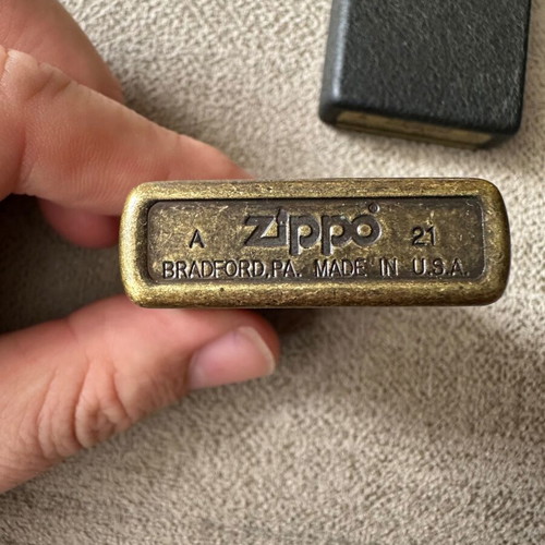 Zippo oil lighter used, windproof Antique Brass 28994