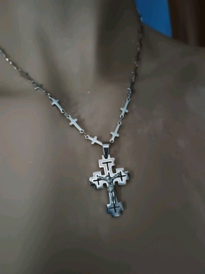 Christian Cross stainless steel new, unisex, rosary